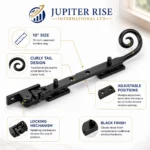 Casement Window Stay 10" Locking Curly Tail Black Traditional For Timber Wood - Image 6