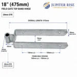 Field Gate Top Band Hinge 19mm Eye Heavy Duty 12/18/24" Black Galvanised - Image 7