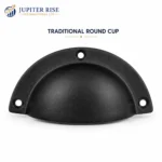 Black Cast Iron Cup Handle 4 Inch Cabinet Cupboard Drawer Kitchen Pull