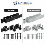 Field Gate Hinges Double Strap Adjustable 18 24 Inch Farm Gate Black Galvanized - Image 5