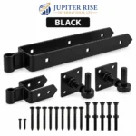 Field Gate Hinges Double Strap Adjustable 18 24 Inch Farm Gate Black Galvanized - Image 7