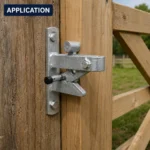 Self Locking Field Gate Catch Heavy Duty Galvanised Padlockable Striker - Image 4