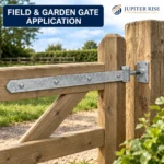 Field Gate Hinges Double Strap Adjustable 18 24 Inch Farm Gate Black Galvanized - Image 8