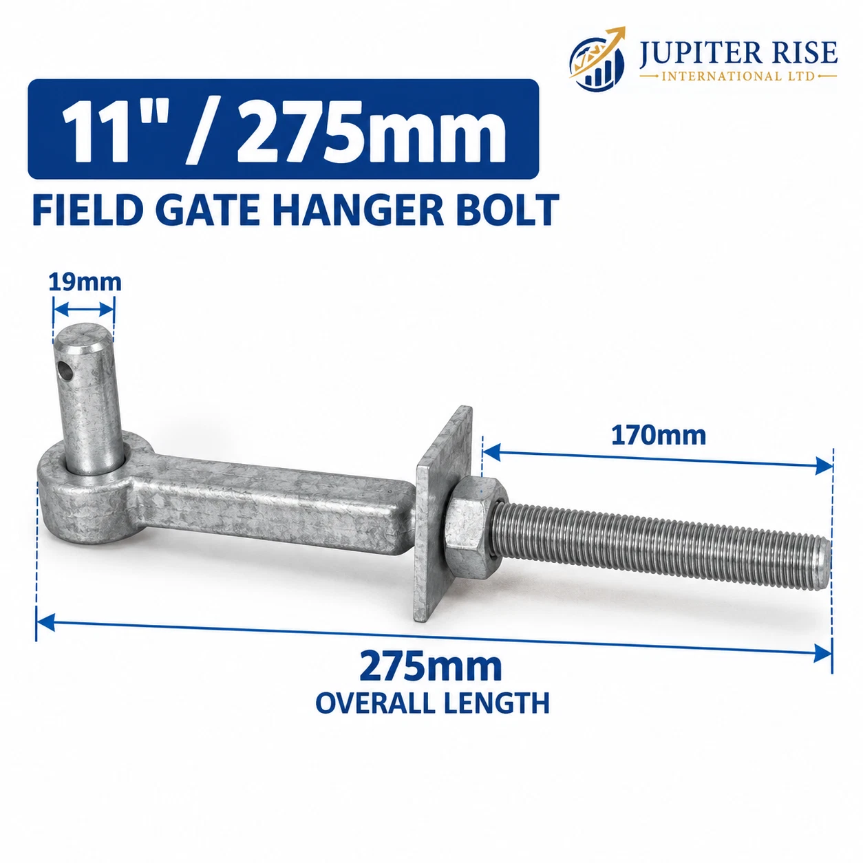 s-l1600 (28) Field Gate Hanger Bolt 19mm Pin 11"/13" Heavy Duty Galvanised Steel - Image 1