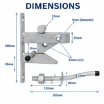 Self Locking Field Gate Catch Heavy Duty Galvanised Padlockable Striker - Image 2