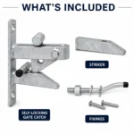 Self Locking Field Gate Catch Heavy Duty Galvanised Padlockable Striker - Image 5