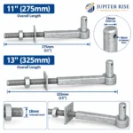 Field Gate Hanger Bolt 19mm Pin 11"/13" Heavy Duty Galvanised Steel - Image 2