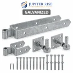 Field Gate Hinges Double Strap Adjustable 18 24 Inch Farm Gate Black Galvanized - Image 12