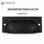 Black Cast Iron Cup Handle 4 Inch Cabinet Cupboard Drawer Kitchen Pull - Image 4