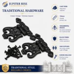 Cast Iron Unequal Door Hinges 110mm Pair Antique Black Vintage - Image 6