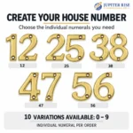 Door Number Polished Brass 80mm x 50mm Front Door House Numeral 0-9 - Image 17