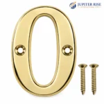 Door Number Polished Brass 80mm x 50mm Front Door House Numeral 0-9