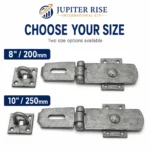 Heavy Duty Swivel Hasp & Staple 8/10in Gate Door Shed Black Galvanised - Image 7